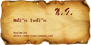 Nán Iván névjegykártya